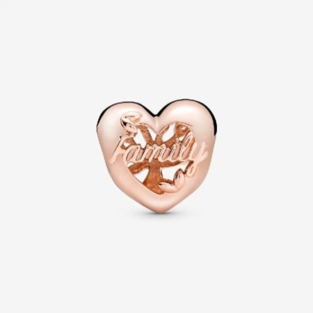 Rose Openwork Family Tree Heart Charms Pandora