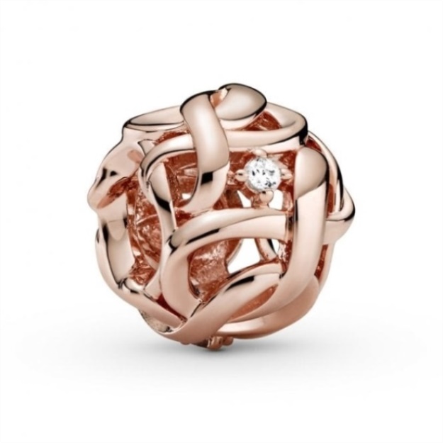 Rose Openwork Woven Infinity Charms Pandora