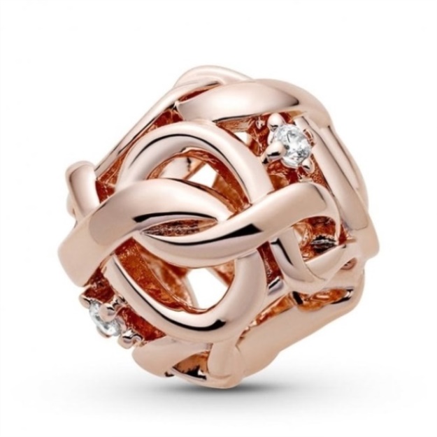 Rose Openwork Woven Infinity Charms Pandora
