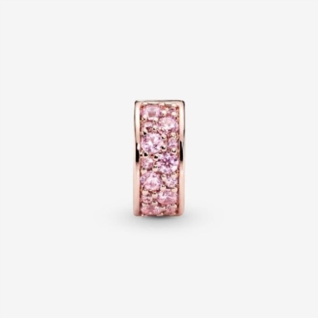 Rose Pink Pave Clip Charm Pandora