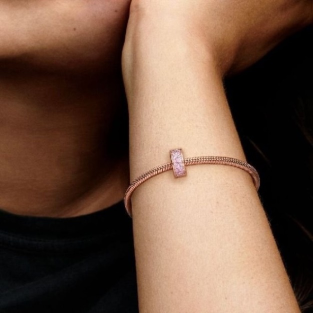 Rose Pink Pave Clip Charm Pandora