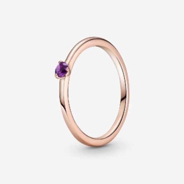 Rose Purple Solitaire Ring Pandora