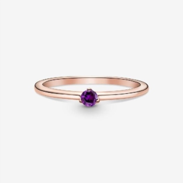 Rose Purple Solitaire Ring Pandora
