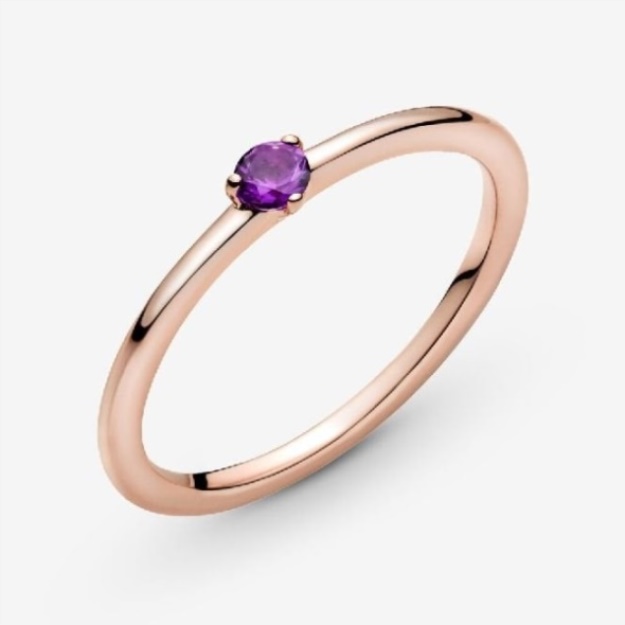 Rose Purple Solitaire Ring Pandora
