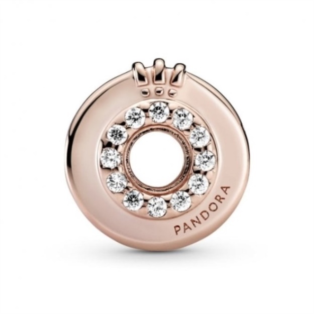 Rose Signature Open Centre Pave Crown O Charms Pandora