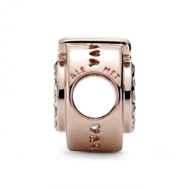 Rose Signature Open Centre Pave Crown O Charms Pandora