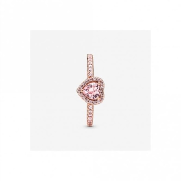 Rose Sparkling Elevated Pink Pandora Heart Ring