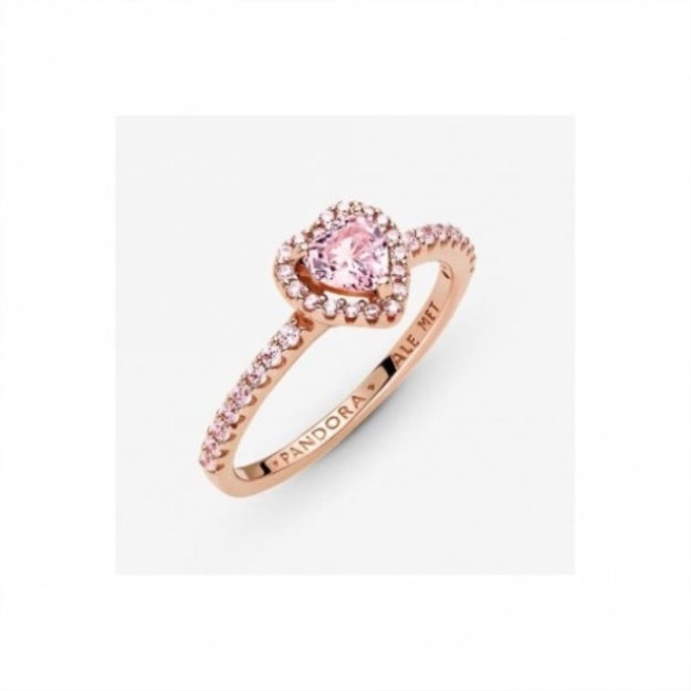 Rose Sparkling Elevated Pink Pandora Heart Ring