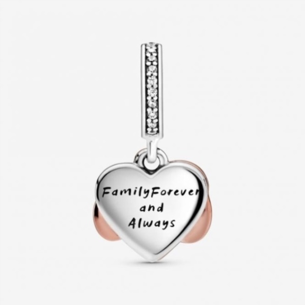 Rose Sparkling Infinity Heart Dangle Charms Pandora