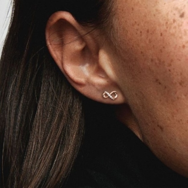 Rose Sparkling Infinity Stud Earrings Pandora