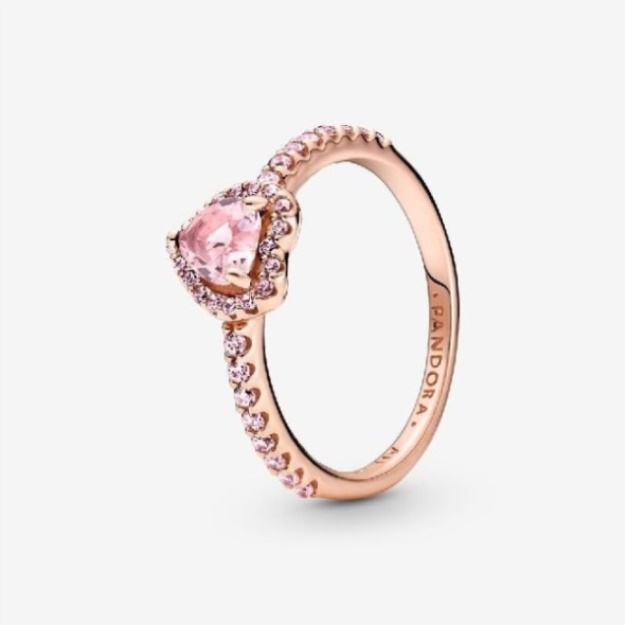 Rose Sparkling Pandora Elevated Pink Heart Ring