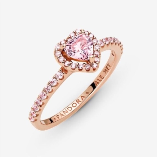 Rose Sparkling Pandora Elevated Pink Heart Ring