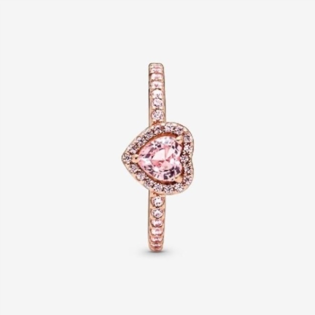 Rose Sparkling Pandora Elevated Pink Heart Ring