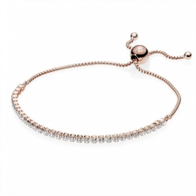 Rose Sparkling Slider Tennis Bracelet Pandora