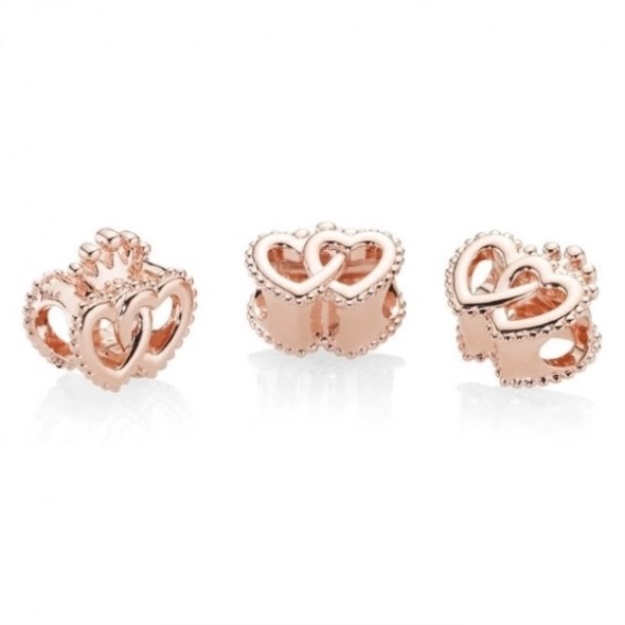 Rose United Regal Hearts Charms Pandora