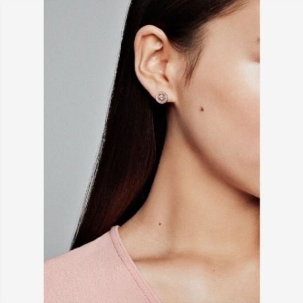 Rose Vintage Circle Stud Earrings Pandora