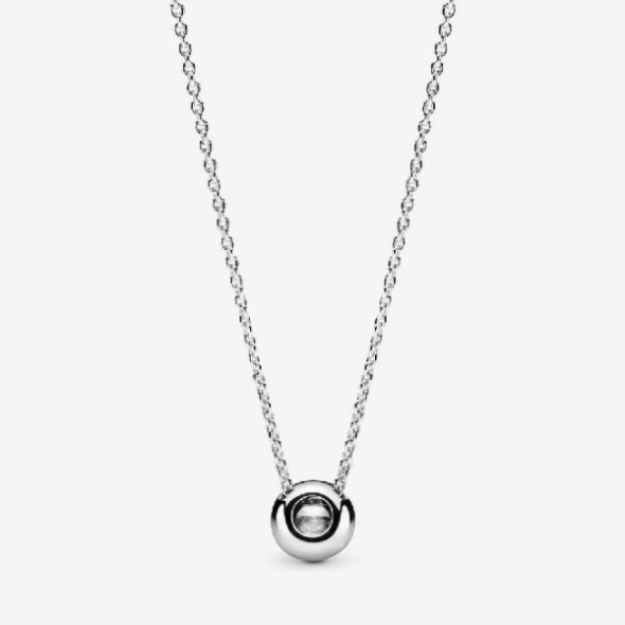 Round Sparkle Halo Necklace Pandora
