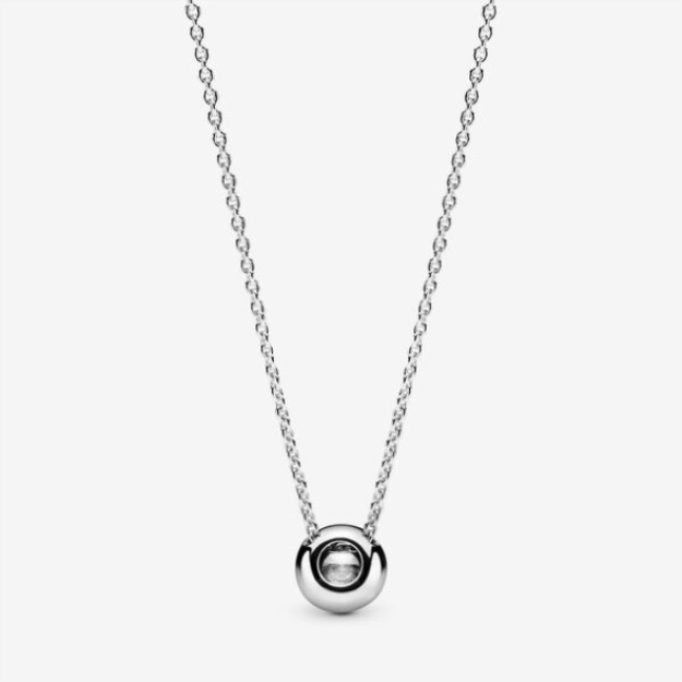 Round Sparkle Halo Necklace Pandora Sterling Silver