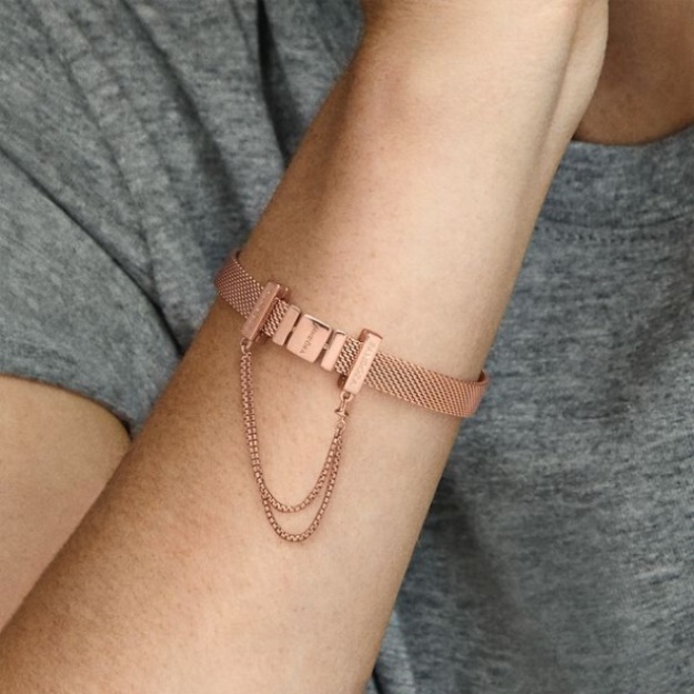 Safety Chain Clip Charm Pandora Rose Gold Plated