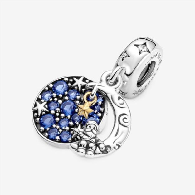 Santa Claus On The Moon Double Dangle Charm Pandora