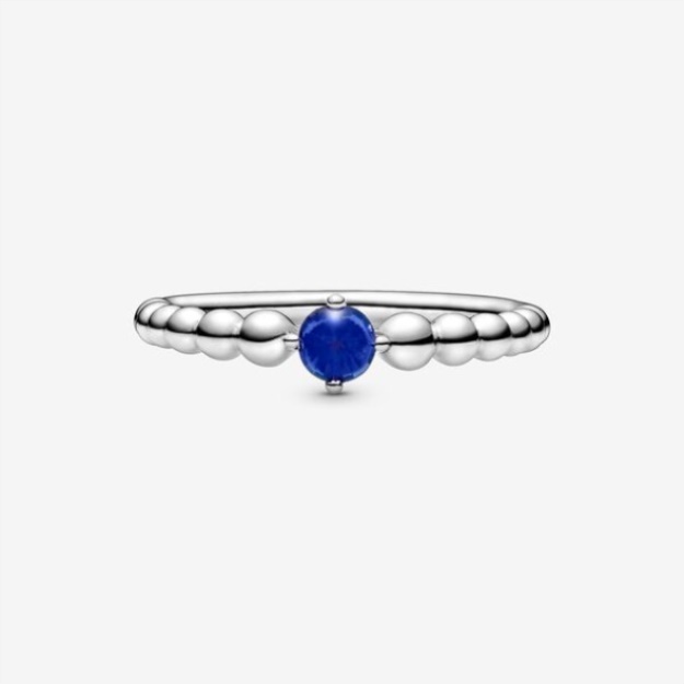 September Sea Blue Beaded Ring Pandora