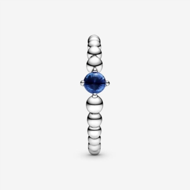 September Sea Blue Beaded Ring Pandora