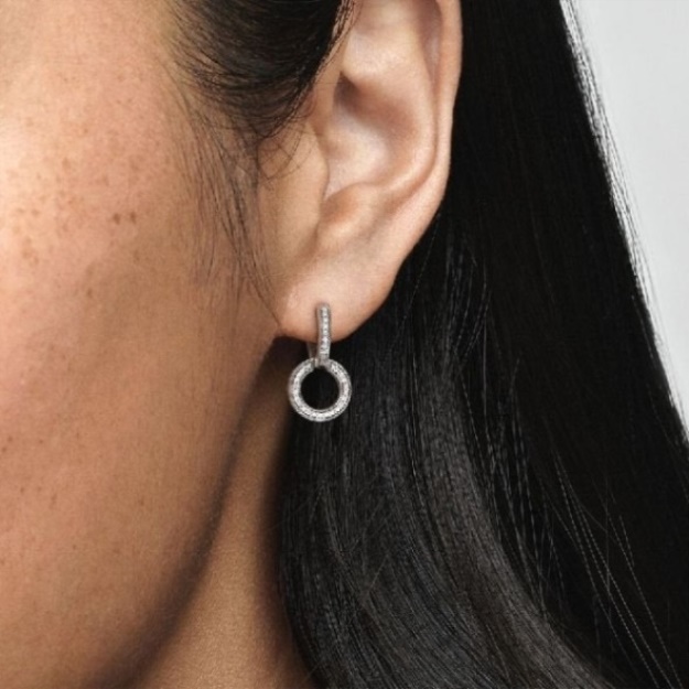 Signature Sparkling Double Hoop Earrings Pandora