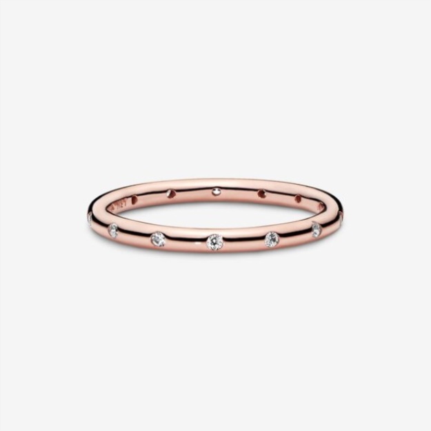 Simple Sparkling Band Ring Pandora Rose Gold Plated