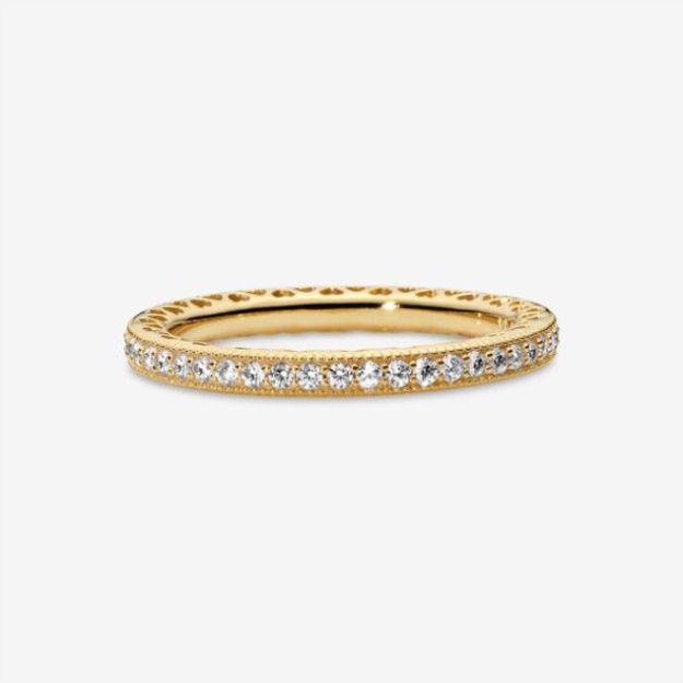 Sparkle Hearts Ring Pandora Gold Plated