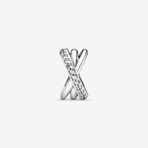 Sparkling And Polished Lines Spacer Charm Pandora