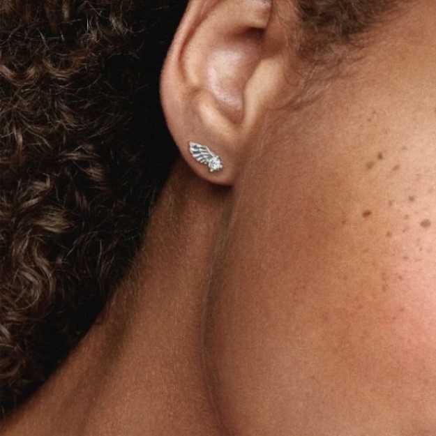 Sparkling Angel Wing Stud Earrings Pandora CA