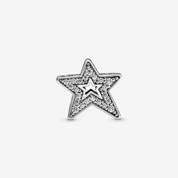 Sparkling Asymmetric Star Charm Pandora