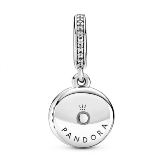 Sparkling Blue Disc Double Dangle Charms Pandora