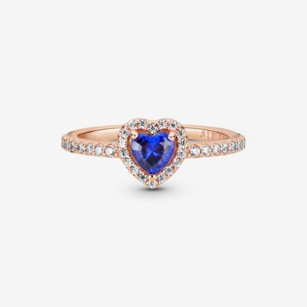 Sparkling Blue Elevated Heart Ring Pandora