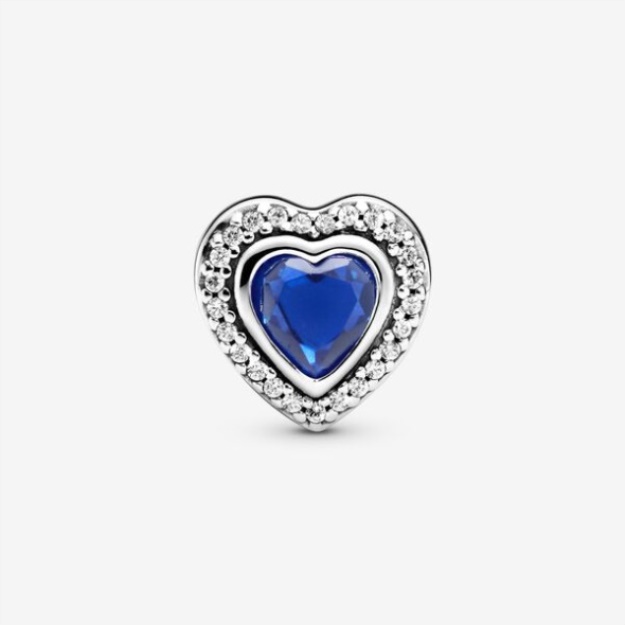 Sparkling Blue Heart Charm Pandora