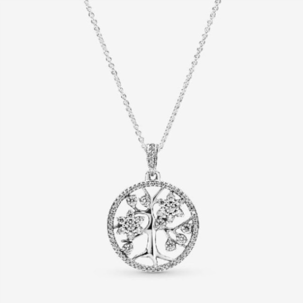 Sparkling Brand Pandora Family Tree Necklace