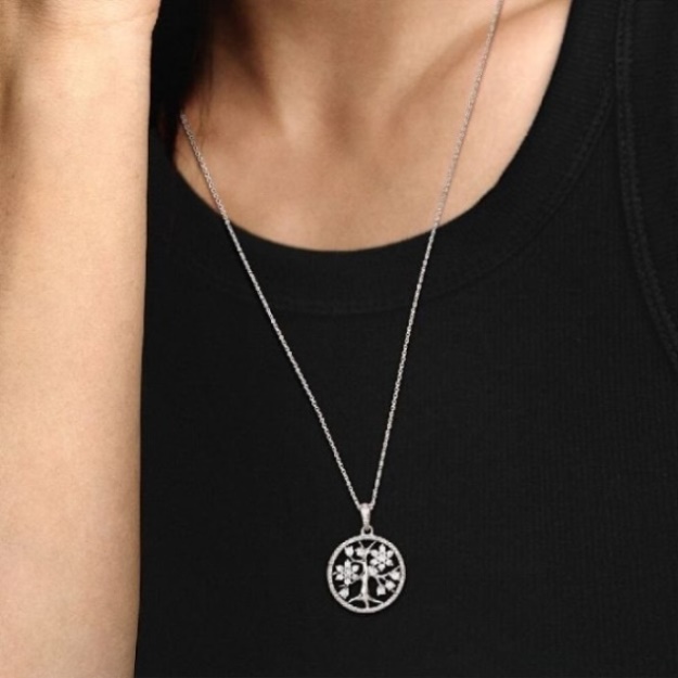 Sparkling Brand Pandora Family Tree Necklace