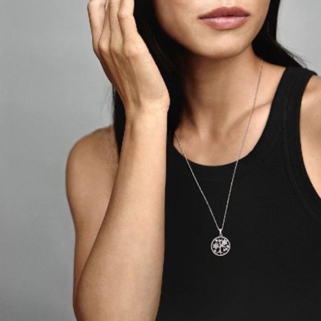Sparkling Brand Pandora Family Tree Necklace