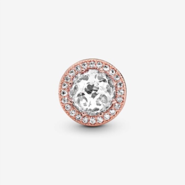 Sparkling Clear Charm Pandora Rose Gold Plated