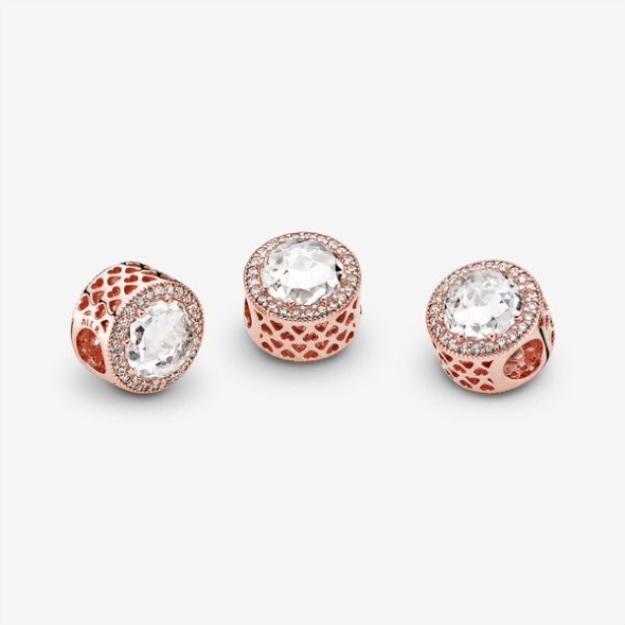 Sparkling Clear Charm Pandora Rose Gold Plated