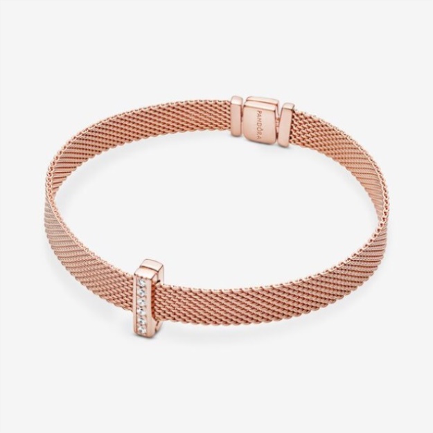 Sparkling Clip Charm Pandora Rose Gold Plated