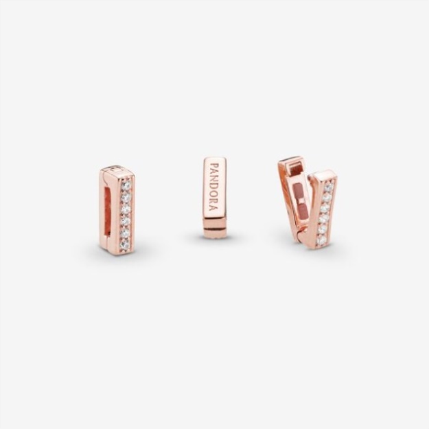 Sparkling Clip Charm Pandora Rose Gold Plated