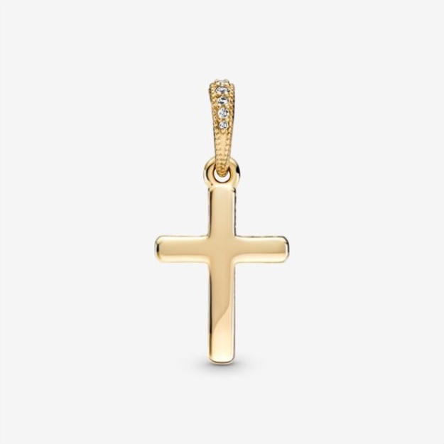 Sparkling Cross Pendant Pandora Gold