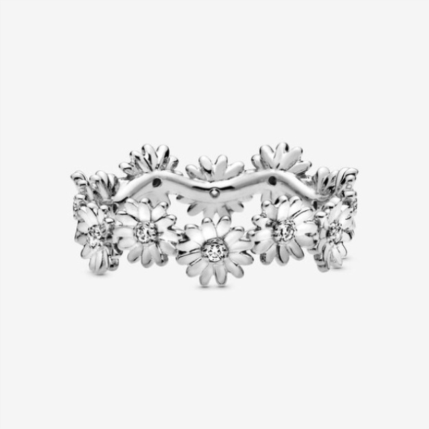 Sparkling Daisy Flower Crown Ring Pandora Sterling Silver
