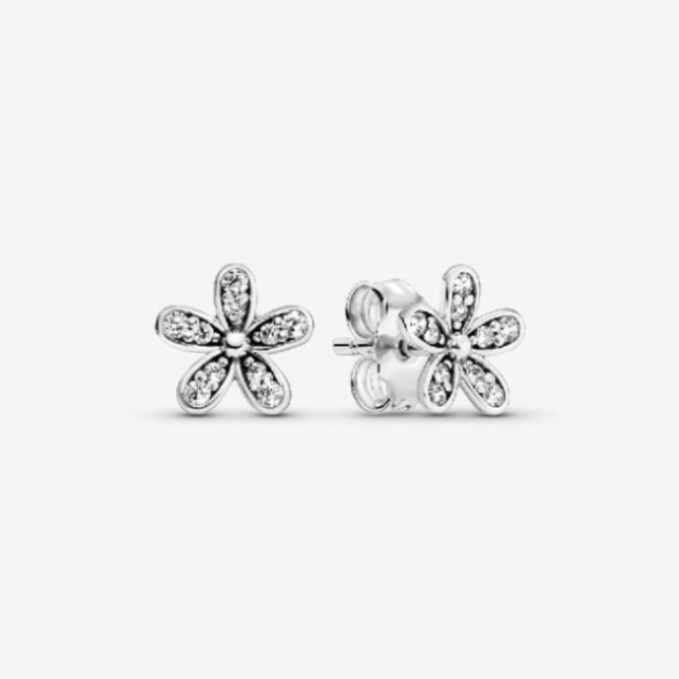 Sparkling Daisy Flower Stud Earrings Pandora