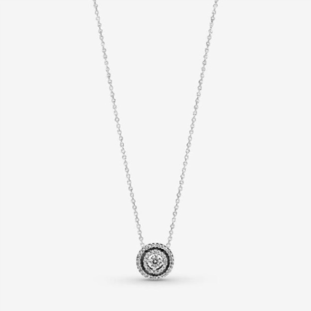 Sparkling Double Halo Collier Necklace Pandora CA