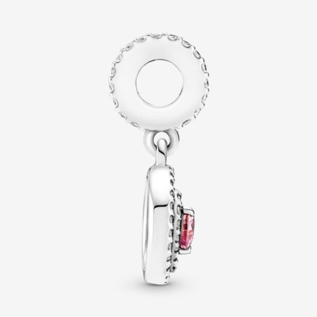 Sparkling Double Halo Heart Dangle Charm Pandora