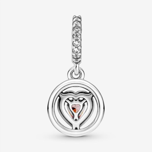 Sparkling Double Halo Heart Dangle Charm Pandora
