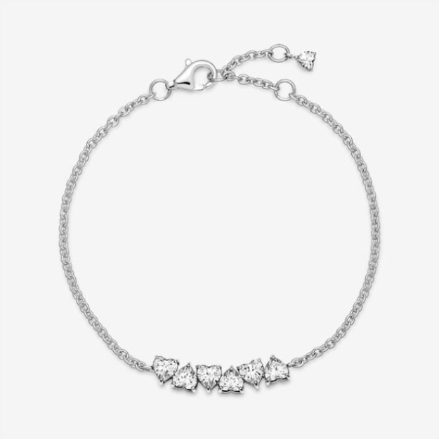 Sparkling Endless Hearts Chain Bracelet Pandora