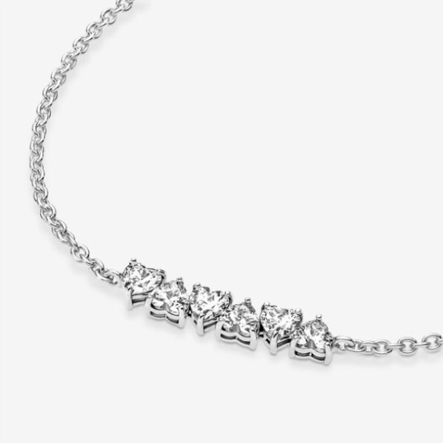 Sparkling Endless Hearts Chain Bracelet Pandora